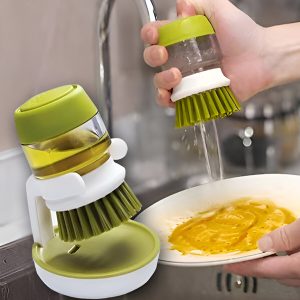 Valymo šepetys su dozatoriumi ir stovu | BRUSKICA