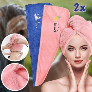 Greitai džiūstantis plaukų rankšluostis (2 vnt.) | HAIRWRAP