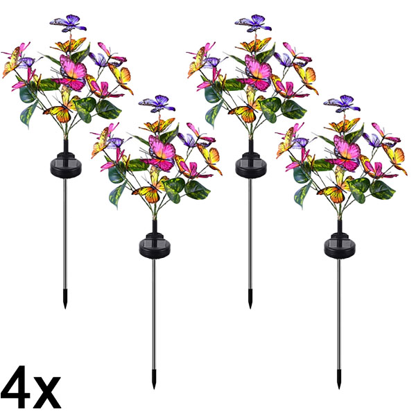4x Drugelio formos saulės žibintai laukui | FLUTIX