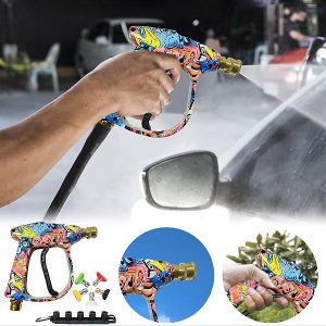 Aukšto slėgio plovyklos pistoletas - 5 purkštukai, 1L muilo butelis, metalas | WASHGUN